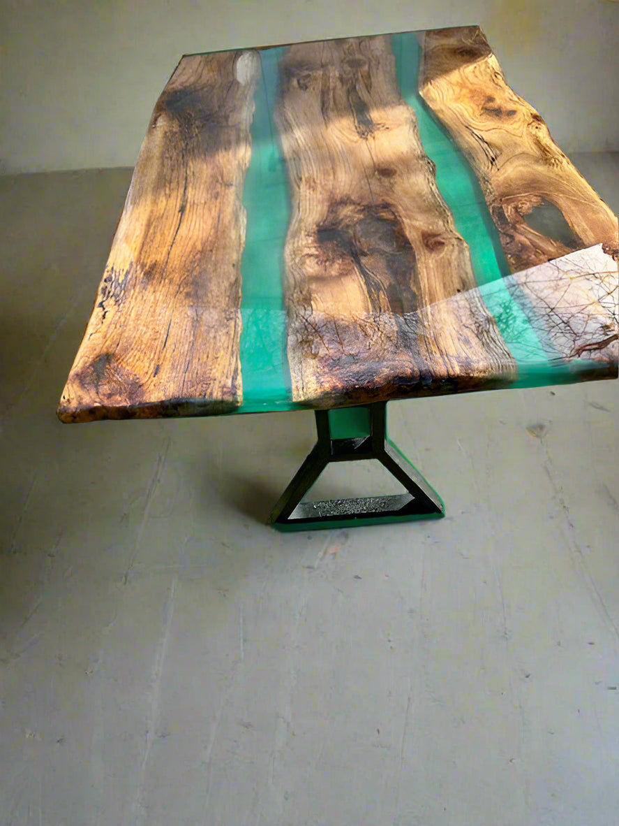 St Patrick Day Green Epoxy Table