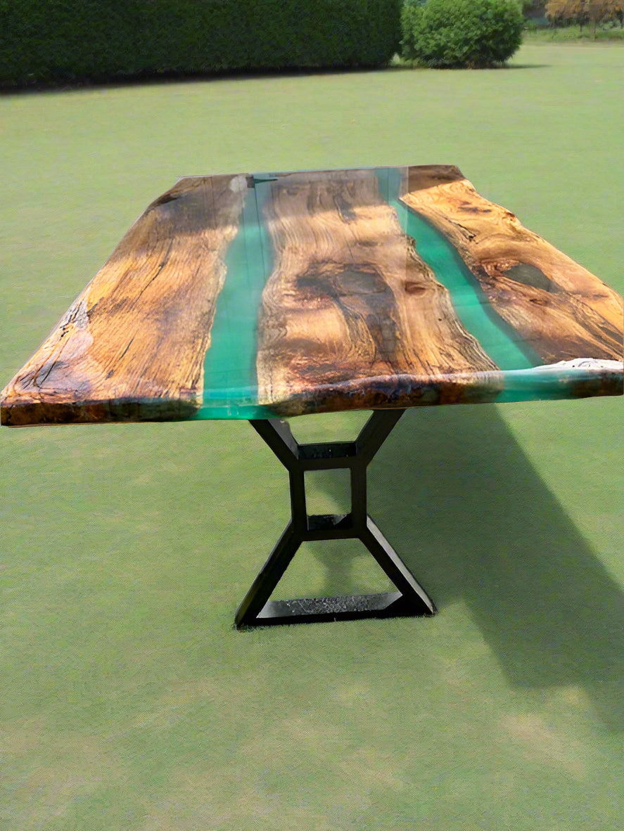 St Patrick Day Green Epoxy Table