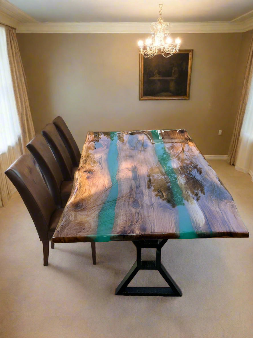 St Patrick Day Green Epoxy Table