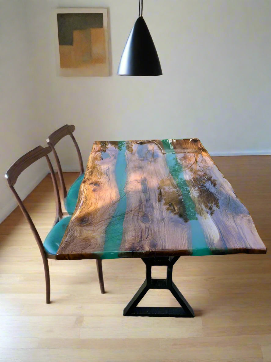 St Patrick Day Green Epoxy Table
