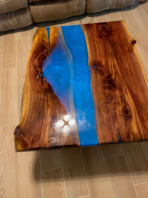 Live Edge Red Cedar Blue River Coffee Table