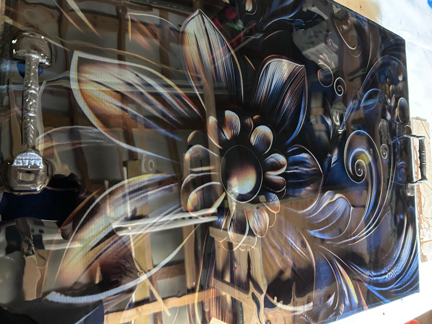 Floral Epoxy Stove Top Cover