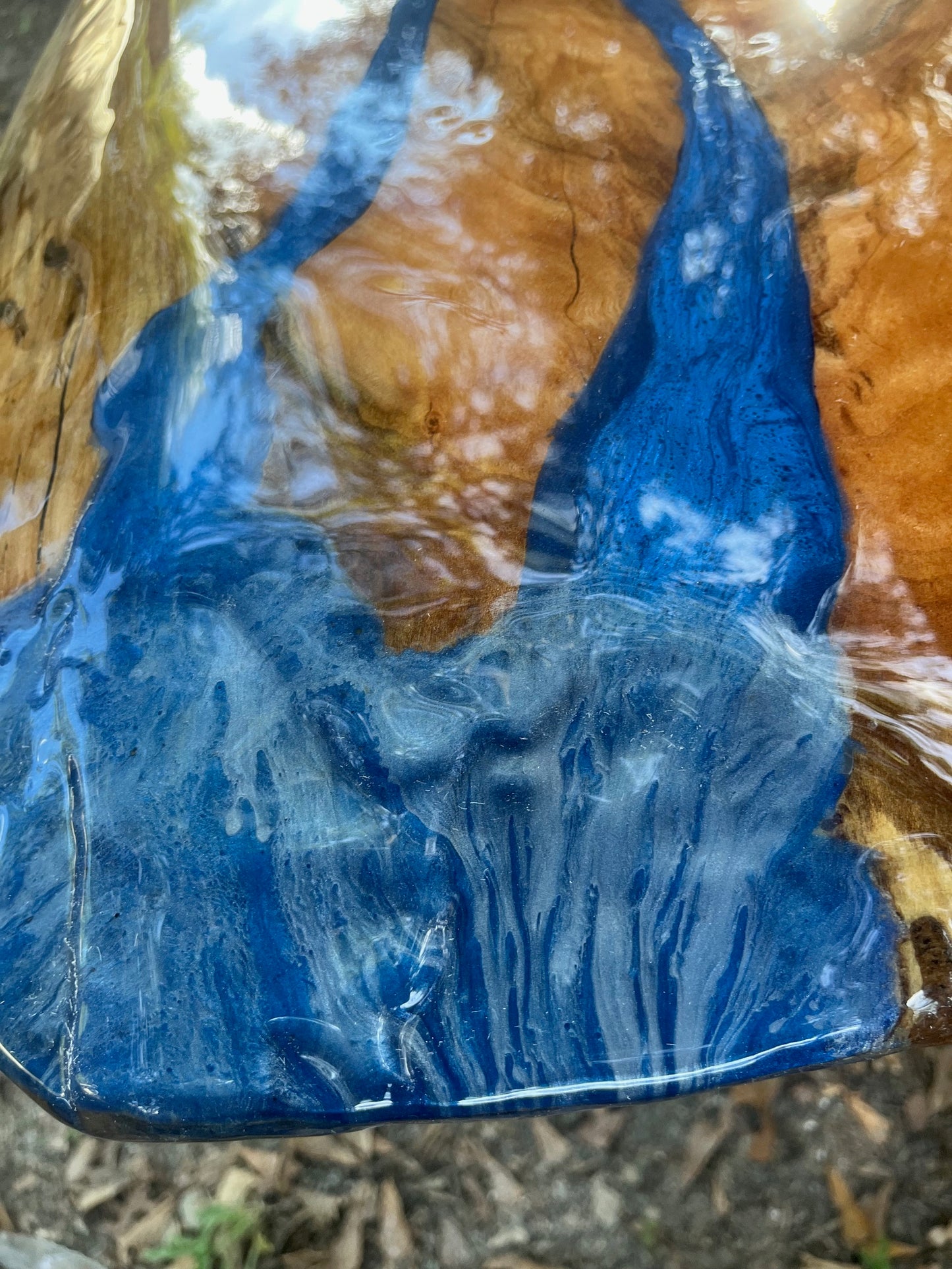 Blue River Waterfall Hall Table